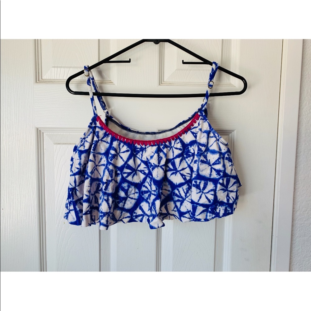 Blue and White bathing suit top